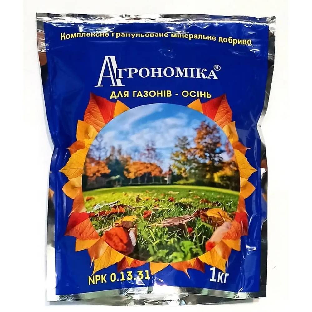 агрономика Добриво Агрономіка для газону Осіннє NPK 0.13.31 1 кг - Зображення 1