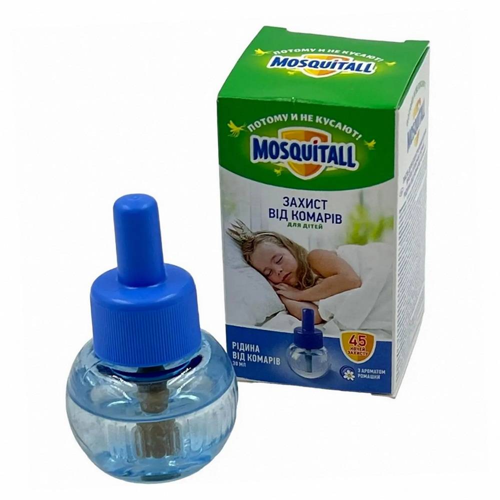 жидкость москитол детский Рідина для фумігатора від комарів Mosquitall Ніжний захист для дітей, 45 ночей, 30 мл - Зображення 1